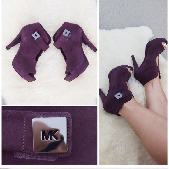 michael kors booties purple